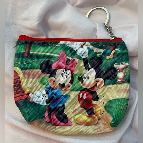 Mickey & Minnie Zippered Keychain Pouch, New - Picture 2 of 2